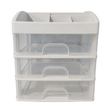 Makeup Organizer with 3 Drawers, Cosmetic Display Cases, Makeup Storage Box (3 Drawers) (white)