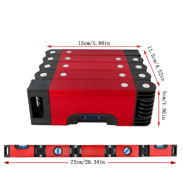 Multi-Function Foldable Level Tool - Multi-Angle Measuring Woodworking Tools - Precise Leveling in Any Position Ruler w/Magnetic (Alloy)