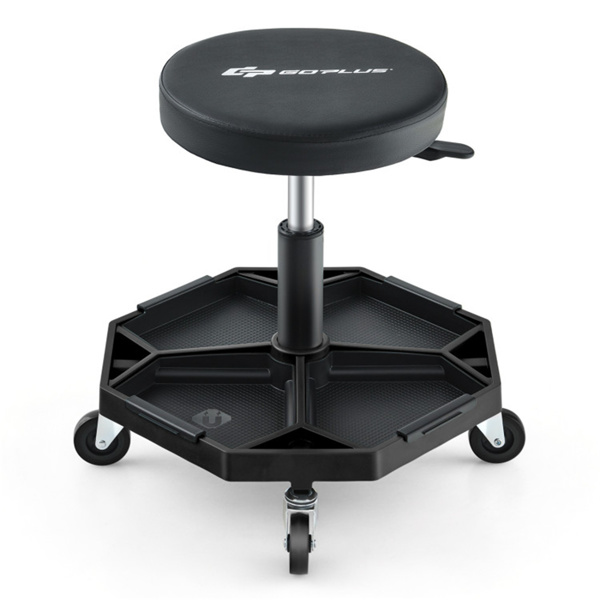黑色重型可调高度滚石车，带有工具盘存储，容量330 lbs   （amazon shipping-发货，WALMART禁止销售）周末不发货-2