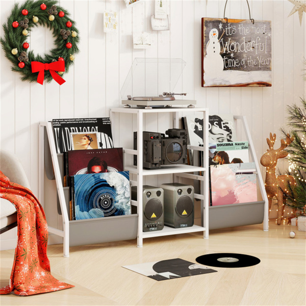 带3个架子的白色唱片播放器支架  （amazon shipping-发货，WALMART禁止销售）-9