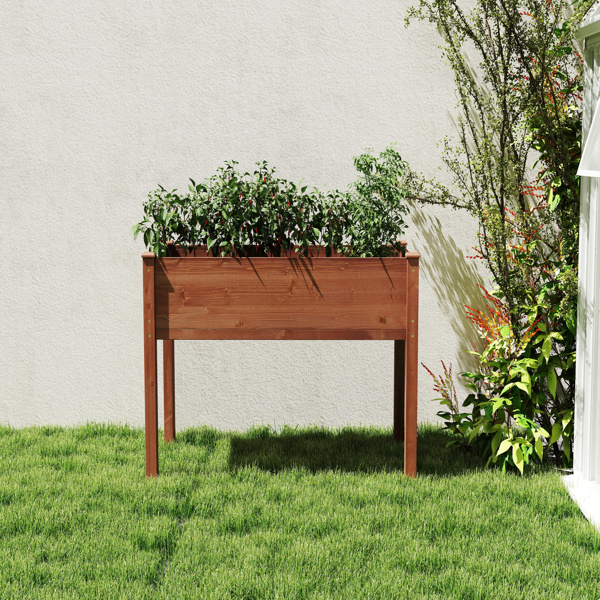 48x24x30英寸带腿高架花坛，高架木制花箱，适合户外植物花卉水果蔬菜香草种植-20