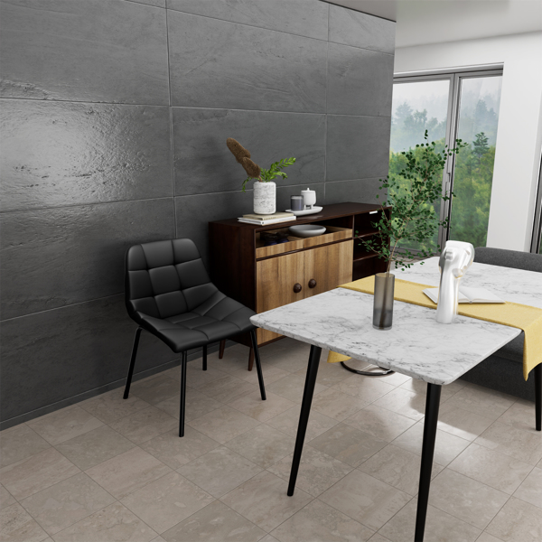 Esszimmerstühle 2er Set, Stühle Esszimmer Kunstleder mit Hoher Rückenlehne, Küchenstühle Modern mit Metallfüßen, Gepolsterter Esstisch Stühle Geeignet für Wohnzimmer Küche