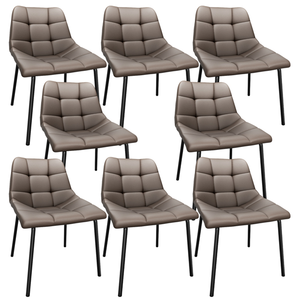 Esszimmerstühle 8er Set, Stühle Esszimmer Kunstleder mit Hoher Rückenlehne, Küchenstühle Modern mit Metallfüßen, Gepolsterter Esstisch Stühle Geeignet für Wohnzimmer Küche