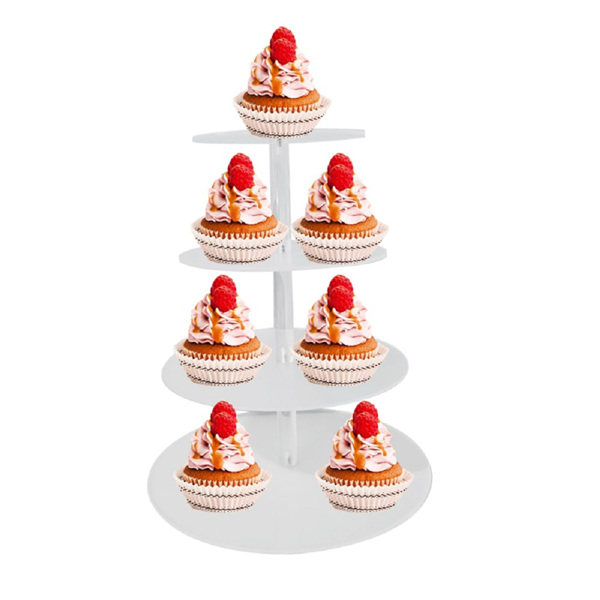 透明水波纹圆形甜品台多层亚克力展示架婚礼生日摆台架 亚克力四层-4