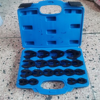 3/8” and 1/2” Drive Jumbo Crowfoot Flare Nut Wrench Set, 19PC Metric Tool 8 to 32 mm Sizes
