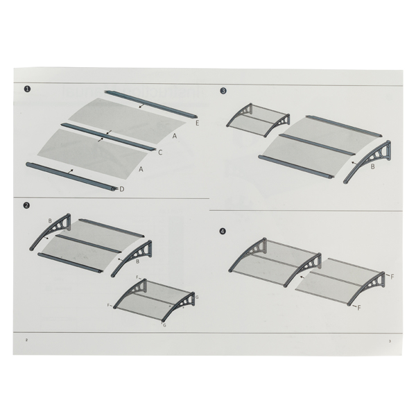 HT-200 x 100 Household Application Door & Window Rain Cover Eaves Brown Board & Black Holder