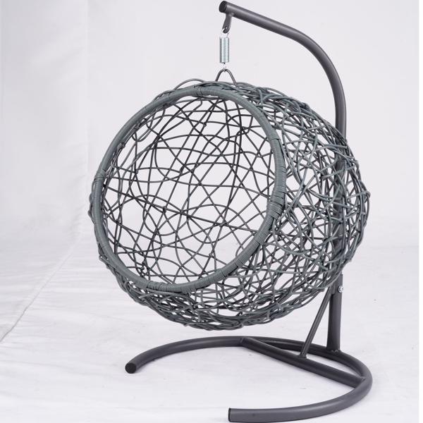 带支架和靠垫的猫咪秋千床，藤条外观的猫蛋椅，室内悬挂式秋千猫床，适合猫咪、小型犬和小动物，棕色-6