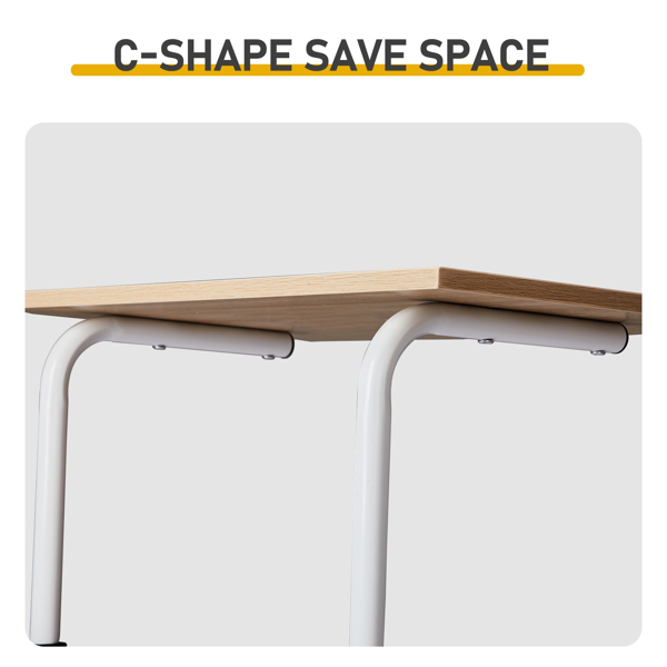 Adjustable Oak-Finish P2 Particle Board Computer Desk (60cm) - Versatile & Space-Saving