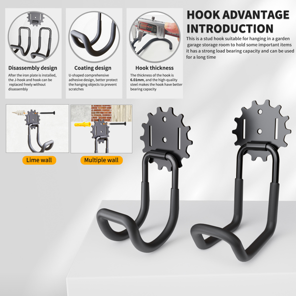 金属花园软管支架壁挂式储物架水管储物衣架家用悬挂装饰花园软管支架-5