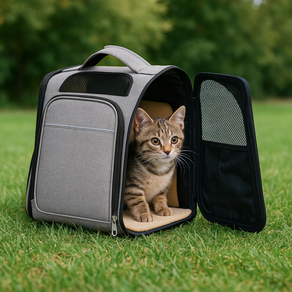 Pet Carrier Backpack, Expandable Cat Dog Carrier with Front & Back Extension, Breathable Mesh Travel Backpack for Small Dogs Cats, Soft-Sided Pet Backpack Holds up to 26 lbs