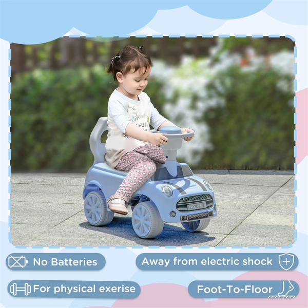 Light Blue toddler ride-on toy with Horn