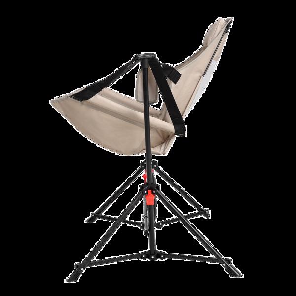 吊床露营椅，折叠便携式摇椅，铝合金可调节靠背摇摆椅，带枕头杯架，带手提包的躺椅，适合户外旅行草坪后院，卡其色-2