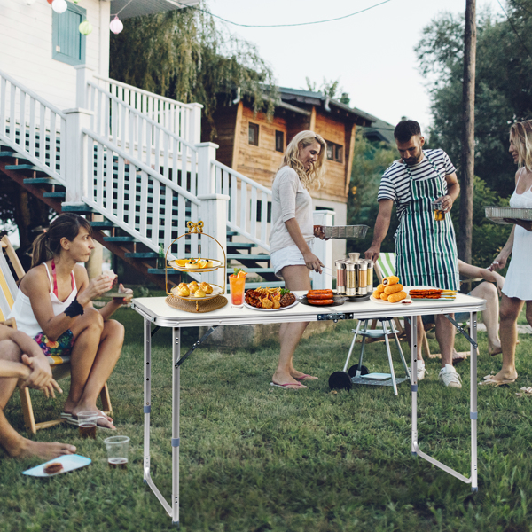 120 x 60 x 70 4Ft Portable Multipurpose Folding Table White