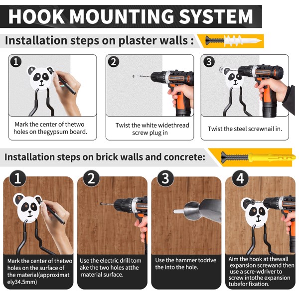 4PCS U型重型实用挂钩壁挂储物工具梯子挂钩车库吊梯挂钩 金属花园软管支架壁挂式壁挂式-5