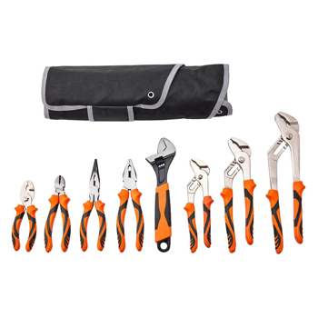8-Piece Pliers Set, High Carbon Steel, 12\\"/10\\"/8\\" Groove Joint Pliers, Linesman Pliers, Slip Joint Pliers, Long Nose Pliers, Diagonal Cutters, 10\\" Adjustable Wrench