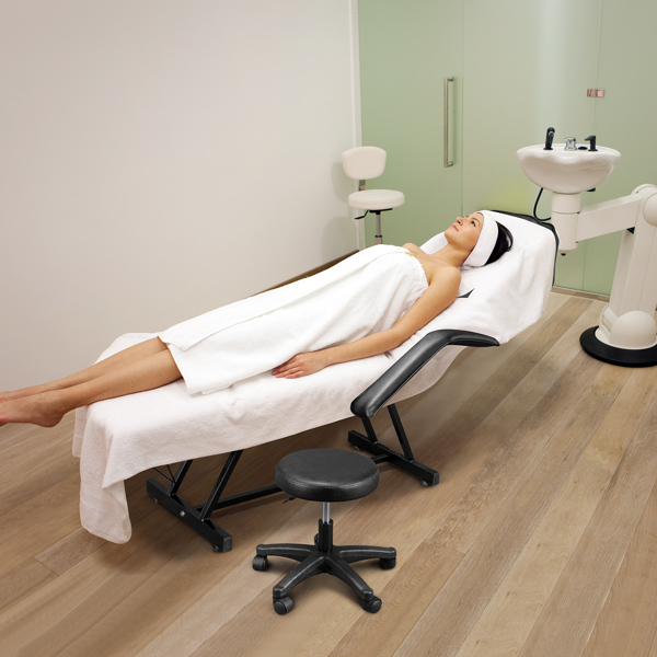 015A Beauty Salon Bed with Stool Black【Same code 10456084】