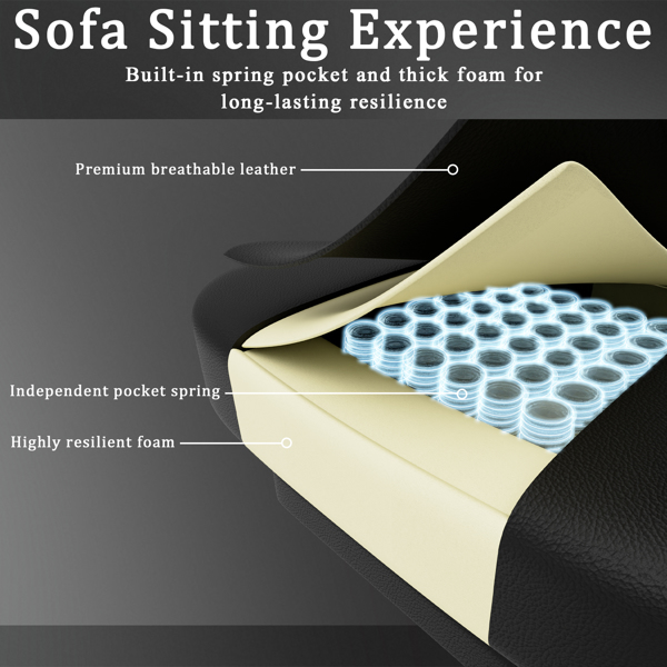 游戏椅，带袋装弹簧坐垫和脚踏，符合人体工学的成人电脑椅，透气 PU 皮革游戏椅，可调节头枕和腰部支撑办公桌椅（TEMU仅限自提）-4