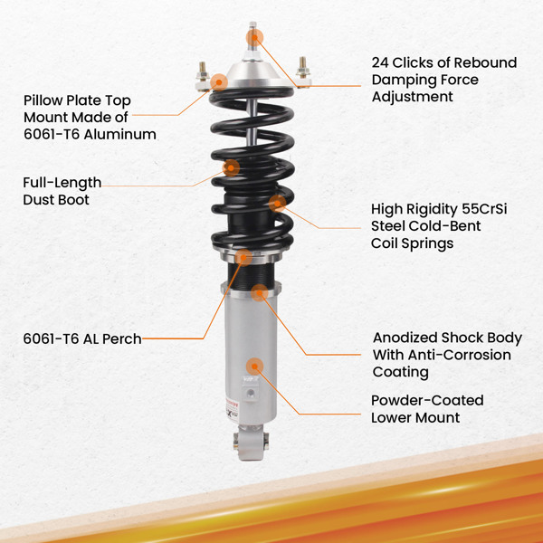 适用于马自达 Miata NA NB 89-05 MX5 的可调式减震器绞牙避震弹簧支柱-5