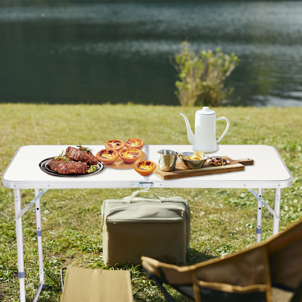 120 x 60 x 70 4Ft Portable Multipurpose Folding Table White