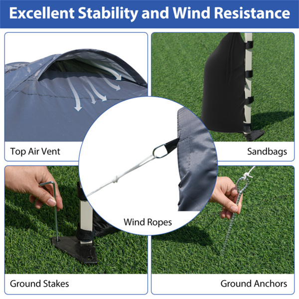 10 X 10英尺弹出式雨棚帐篷带轮式包和1个侧墙 - 灰色（amazon shipping-发货，WALMART禁止销售）周末不发货-7