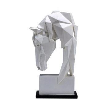 Horse Head Ornaments Animal Resin Home Decoration Nordic Geometric Origami Crafts Furnishings Living Room Desk Decor Statuette