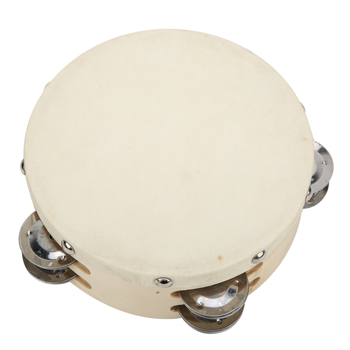 6 Inches Double Row Jingles Tambourine Hand Held Tambourine Drum Musical Educational Toys
