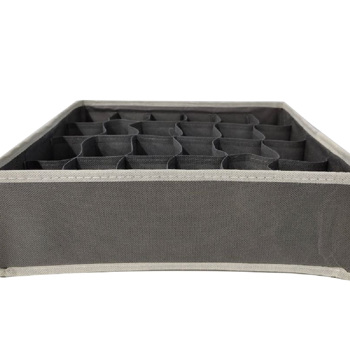Schubladen-Organizer mit Trennwand, 2er-Set Faltbare Stoff-Organizer für Kleiderschrank, Aufbewahrung im Schlafzimmer, Aufbewahrungsboxen für Socken, Unterwäsche, Krawatten, Schals, Grau
