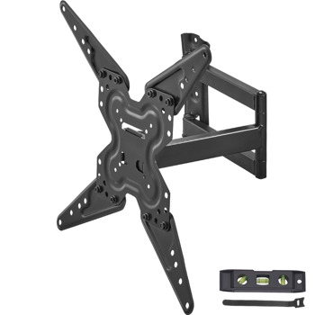 Full Motion TV Wall Mount, 26-55 Inch Swivel Tilt Articulating Arm Bracket, Max VESA 400x400mm, Supports up to 99lbs, Horizontal Adjustment for Optimal Viewing