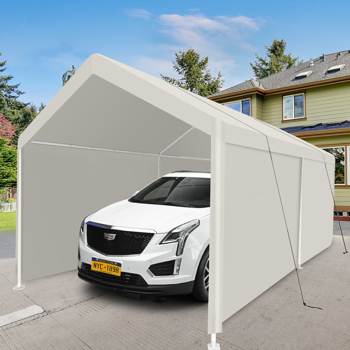 Carport, 12×20 Heavy Duty Portable Carport Garage Tent for Outdoor Storage Shelter white
