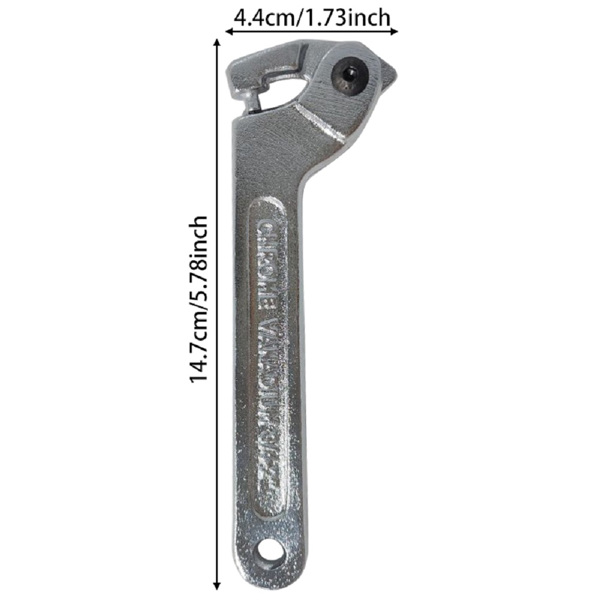 水表扳手勾头月牙扳手拆卸水表盖半月扳手合金减震器圆螺母 7寸活动圆头【19-51mm】 5/8-2