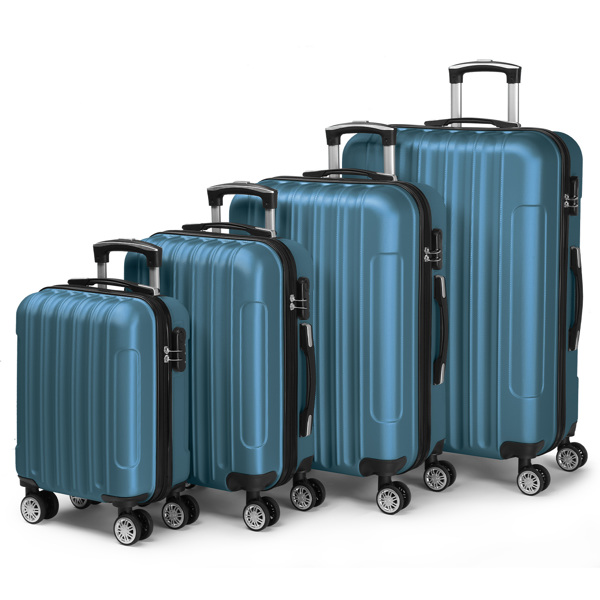 4-Piece Suitcase Set, Travel Suitcase Set, Hard Shell Trolley Made of ABS with Telescopic Handle, Hand Luggage,Blue