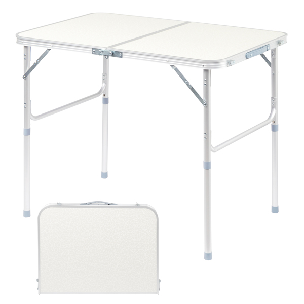 90 x 60 x 70cm Home Use Aluminum Alloy Folding Table White