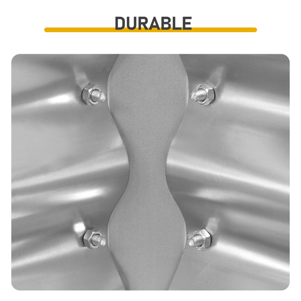 1PC 6*3*2FT 拼接式方形镀锌板 银色 铁种植-7