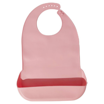 Waterproof Bibs for Adult, Adjustable Pink Bib for Elderly Women Eating Washable Wipeable Easy Clean (L)