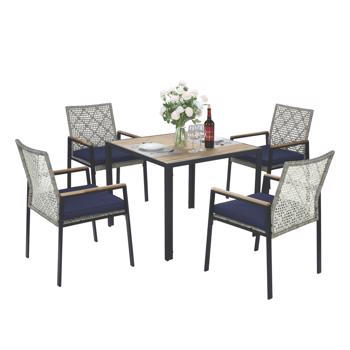  with Umbrella Hole, Rattan Outdoor, <b style=\\'color:red\\'>Light</b> Gray Color 