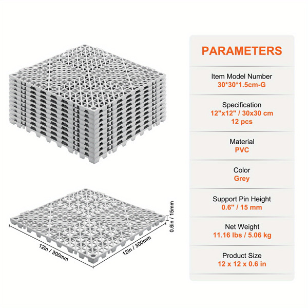 Modular interlocking mat 12P 12 