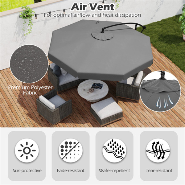 10英尺露台悬臂伞-灰色（amazon shipping-发货，WALMART禁止销售）周末不发货-8