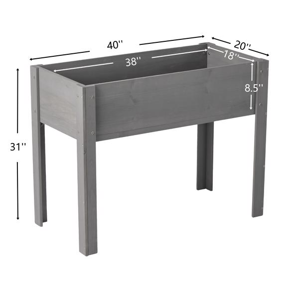 带腿高架花坛，高架木制花箱，适合户外植物花卉水果蔬菜香草种植-1