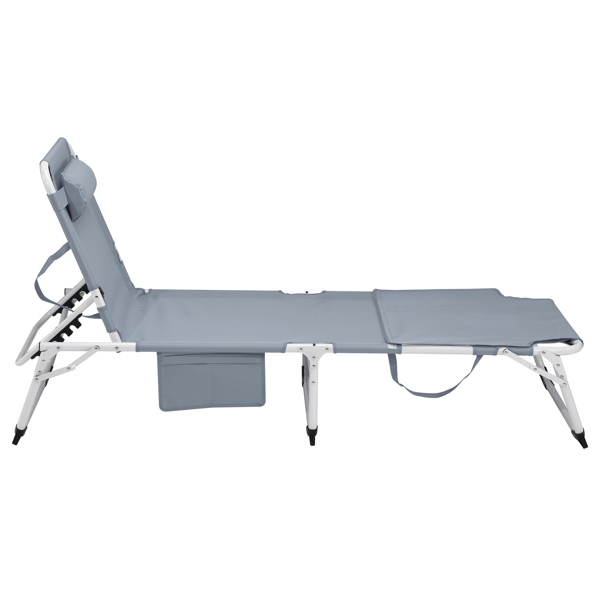 3-in-1 Heavy Duty Tanning Chair with Face Hole Adjustable 5-Position Folding Chaise Lounge Chairs for Outside Portable Lay Flat Beach Lounge Chair for Outdoor Sunbathing Patio Pool Lawn Camping Deck