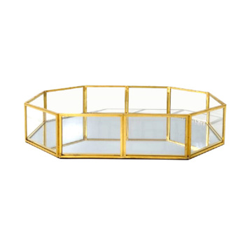  Best Quality Glass Metal Tray Custom Home Decorative Serving Tray for Kitchen Use