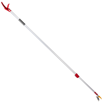 Long Reach Pruner for Garden, Cut & Hold Telescopic Pole Pruner, Fruit Picker Tree Branch Cutter with Lightweight Aluminum Extendable Handle, 4.27-7.55 FT