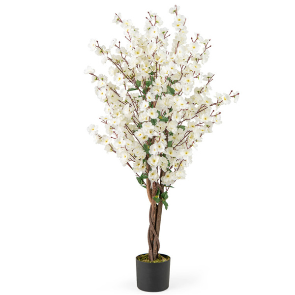47"白色假梅花，实木树干  (AMAZON 禁售）周末不发货-1