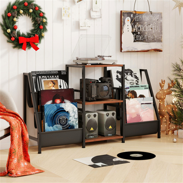 带3个架子的棕色唱片播放器支架  （amazon shipping-发货，WALMART禁止销售）-10