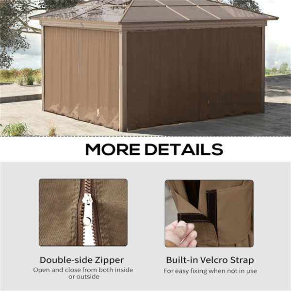 Universal Gazebo Sidewallt  Coffee-AS ( Amazon Shipping)（Prohibited by WalMart）