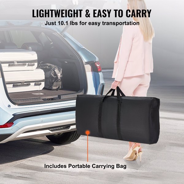 Folding Portable Bar Table with Carrying Case, Storage Shelf, and Black Skirt, 38.39