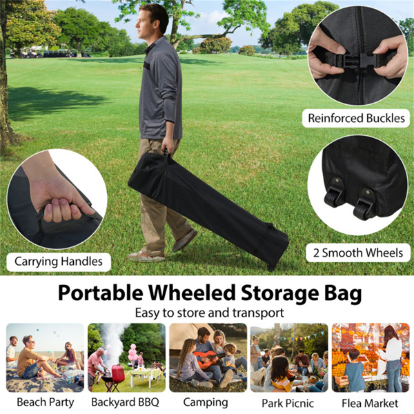 10 X 10英尺弹出式雨棚帐篷带轮式包和1个侧墙 - 粉色（amazon shipping-发货，WALMART禁止销售）周末不发货-8