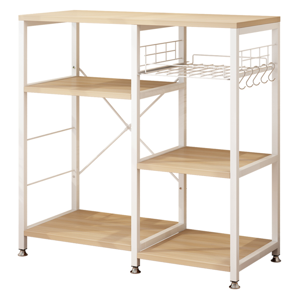 3-Tier Kitchen Baker's Rack Utility Microwave Oven Stand Storage Cart Workstation Shelf White Oak