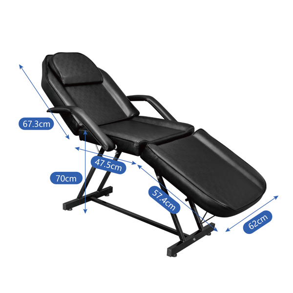 015A Beauty Salon Bed with Stool Black【Same code 10456084】