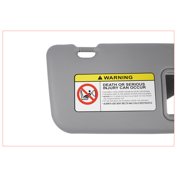 遮阳板 Front Right Passenger Side Gray Sun Visor for Hyundai Accent 1E 1.6L L4 Gas 852201R000-8