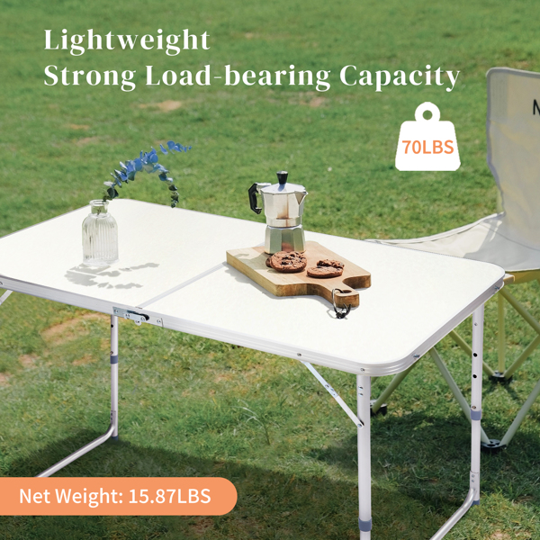 120 x 60 x 70 4Ft Portable Multipurpose Folding Table White